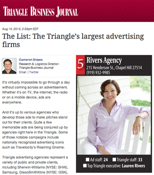 The Triangle’s largest advertising firms